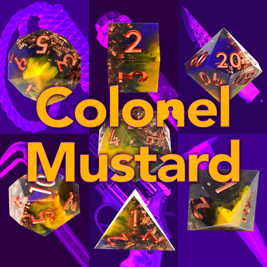 Mimic Dice: Colonel Mustard - 7-Piece RPG Dice Set