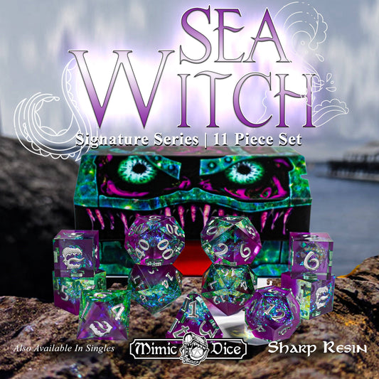 Mimic Dice: Sea Witch - 11-Piece RPG Dice Set