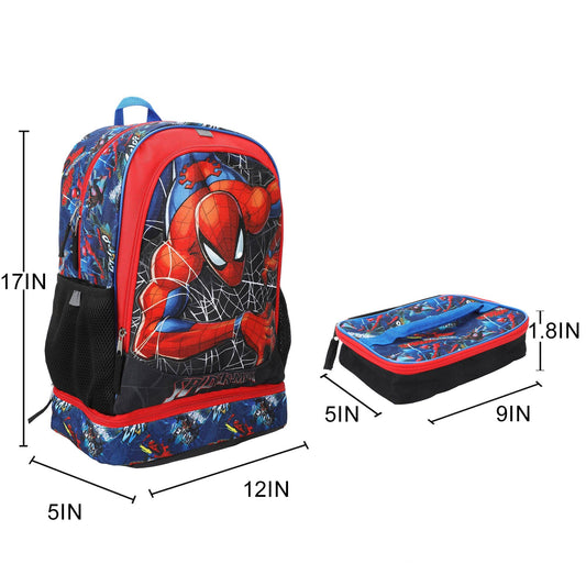 Spider-Man Classic 5-Piece 17" Toddler Backpack & Lunchbox Set With Water Bottle
